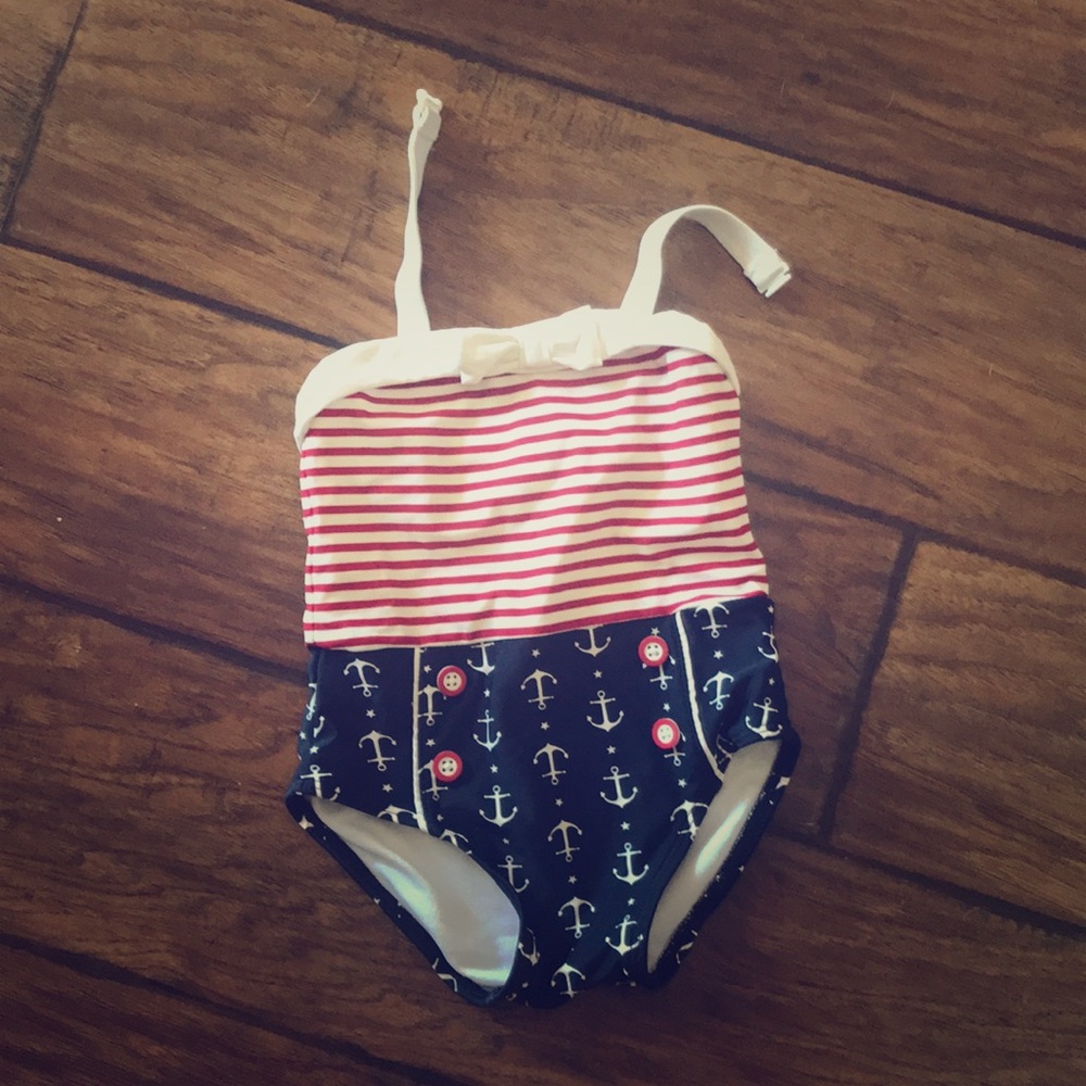 Janie and Jack patriotic swimsuit.  Size 2T